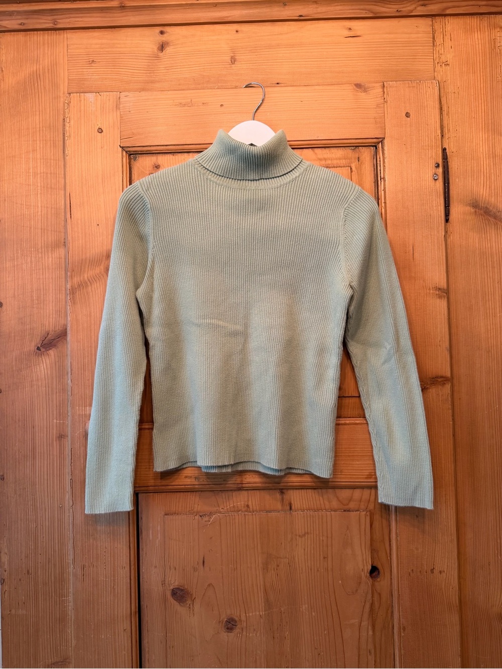 Turtleneck Ribbed Knit Sweater - Sage Green